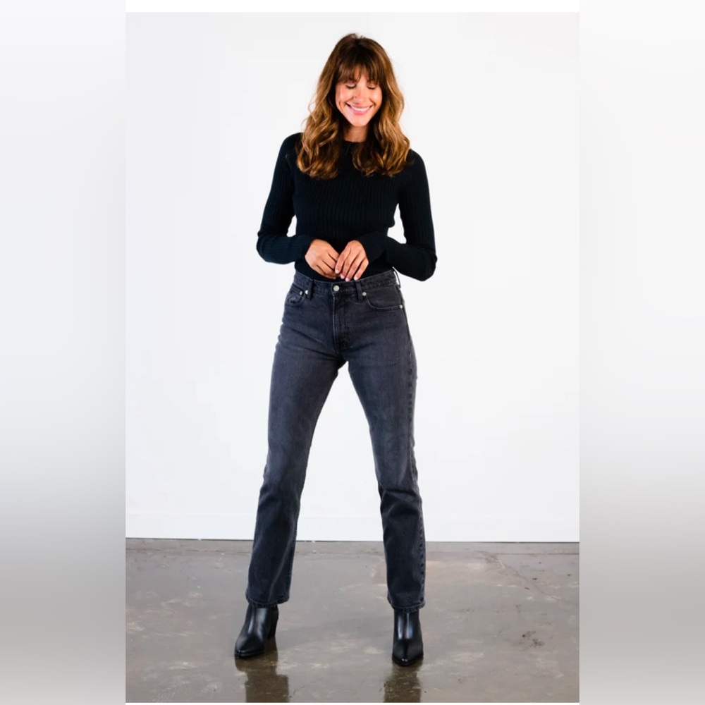 NWT ABLE Becky Straight Leg Black Jean